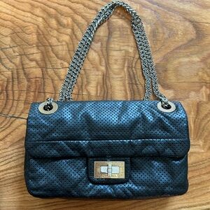 Chanel Reissue 2.55 “Drill” Black Medium Flap Bag